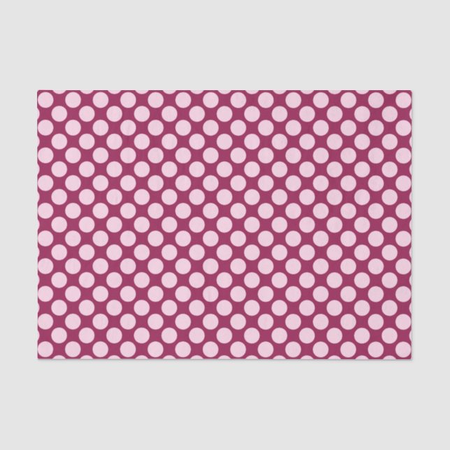 Large retro dots - burgundy and shell pink tissue paper (Front)