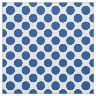 Large retro dots - cobalt blue and white fabric