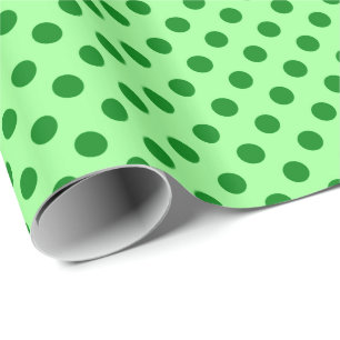 Large retro dots - emerald and mint green wrapping paper