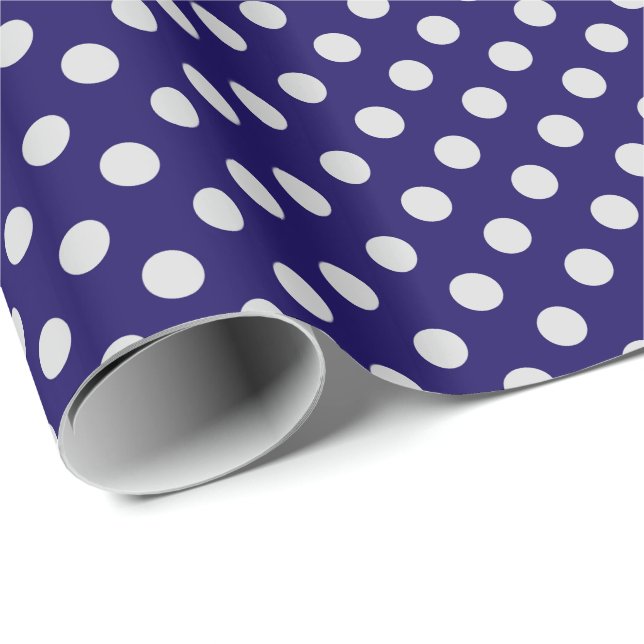 Large retro dots - grey and navy wrapping paper (Roll Corner)