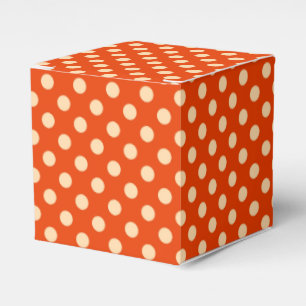 Large retro dots - mandarin and pale orange favour box