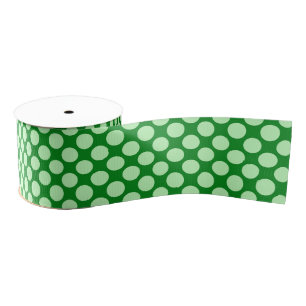 Large retro dots - mint green and emerald grosgrain ribbon