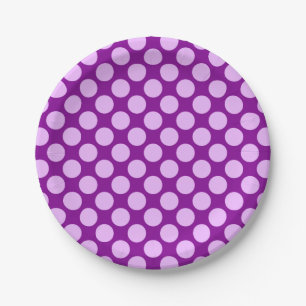 Large retro dots - orchid and purple paper plate