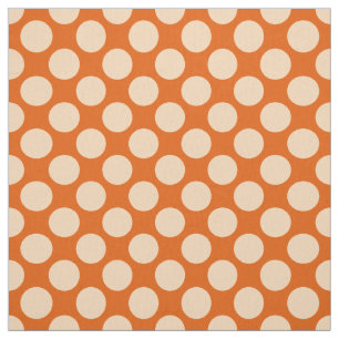 Large retro dots - pale orange and mandarin fabric