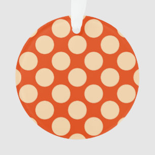 Large retro dots - pale orange and mandarin ornament