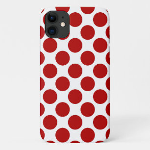 Large retro dots - red and white Case-Mate iPhone case
