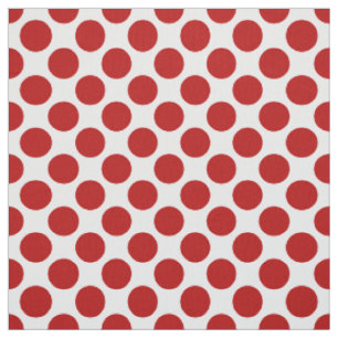 Large retro dots - red and white fabric