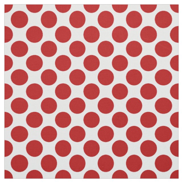Large retro dots - red and white fabric (Swatch)