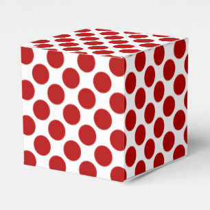 Large retro dots - red and white favour box