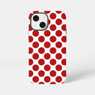 Large retro dots - red and white iPhone 13 mini case