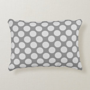 Large retro dots - shades of grey / grey decorative cushion