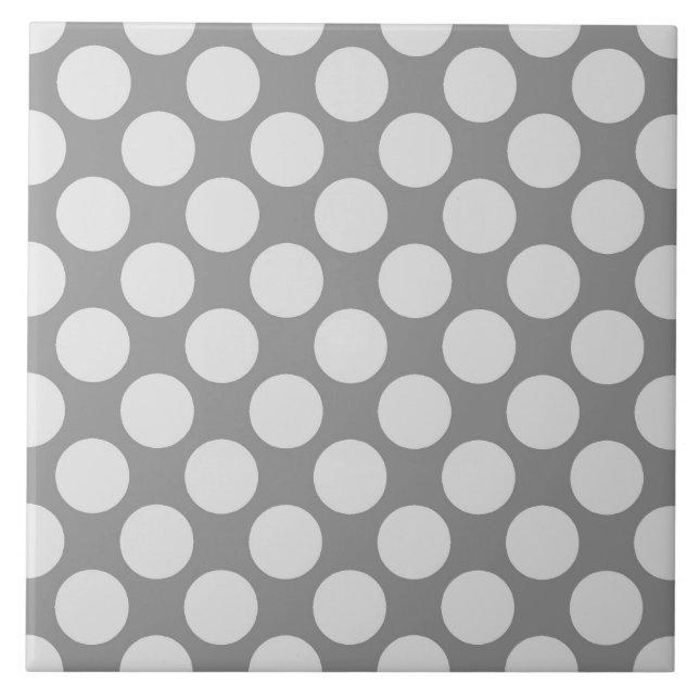 Large retro dots - shades of grey / grey tile (Front)