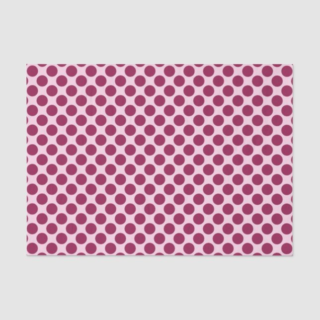 Large retro dots - shell pink and burgundy tissue paper (Front)