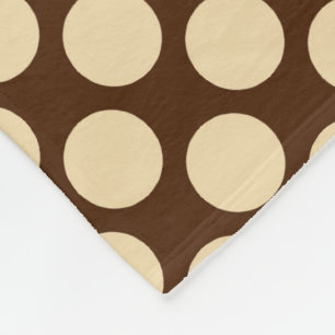 Large retro dots - tan and chocolate brown fleece blanket