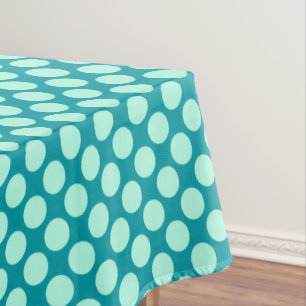 Large retro dots - turquoise and aqua tablecloth