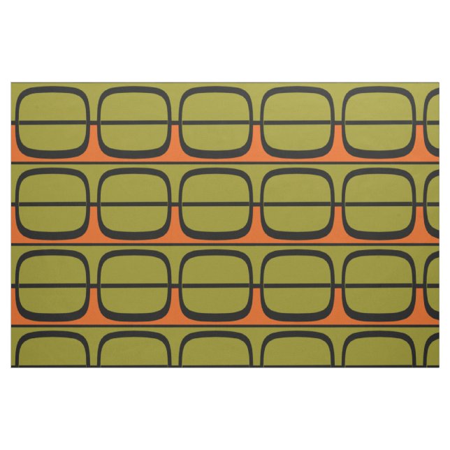 Large Retro Panels Black Fabric (Fat Quarter)