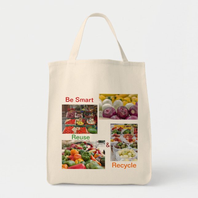 Large reusable canvas grocery / shopping bag (Front)