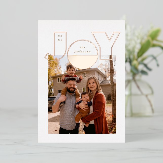Large Rose Gold Joy With Modern Design (Standing Front)