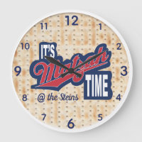 Large Round Clock "It's Matzah Time"