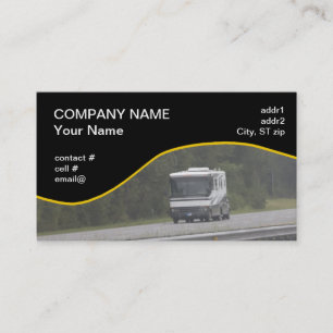 large RV travelling on interstate Business Card