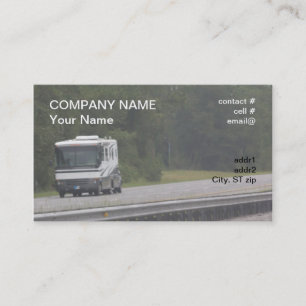 large RV travelling on interstate Business Card
