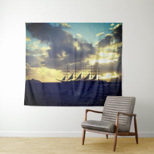 Large Sailboat Tapestry