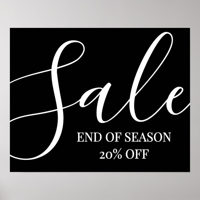 Large Sale Sign, End of Season Sale Sign, 20% Off  Poster (Front)