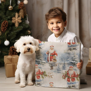Large Santa Snow Wrapping Paper