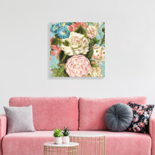 Large scale floral arrangement square canvas print