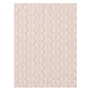 Large Scale Pink Ikat on Cream Tablecloth
