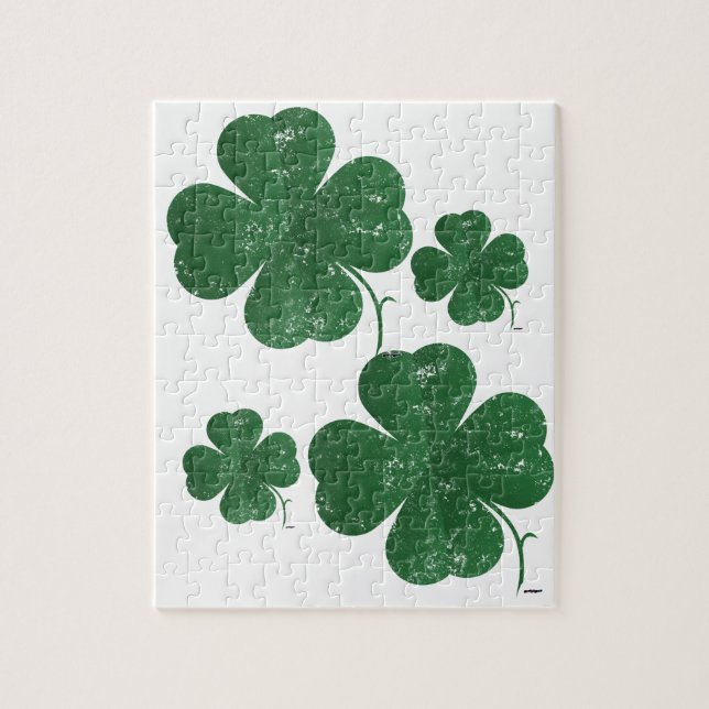 Large Shamrock - vintage style Jigsaw Puzzle (Vertical)