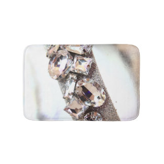 Large Silver Rhinestones Bath Mat