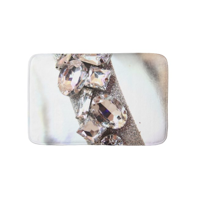 Large Silver Rhinestones Bath Mat (Front)