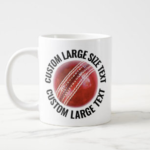 Large Size Personalised Text Cricket Ball Custom Coffee Mug