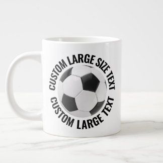 Large Size Personalised Text Giant Soccer Mug 20oz