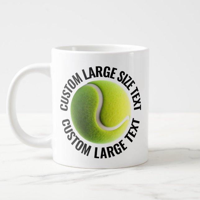 Large Size Personalised Text Giant Tennis Mug 20oz (Left)
