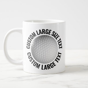 Large Size Personalised Text Golf Ball Custom Coffee Mug