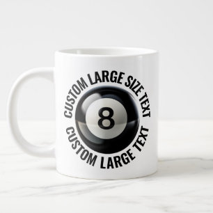 Large Size Personalised Text Pool 8 Ball Custom Coffee Mug