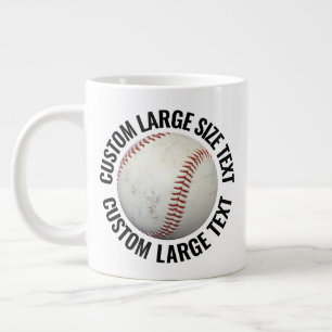 Large Size Personalized Text Baseball Image Custom Coffee Mug