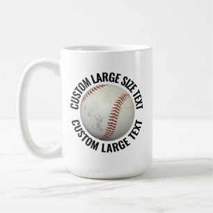 Large Size Text 15oz Personalised Baseball Mug