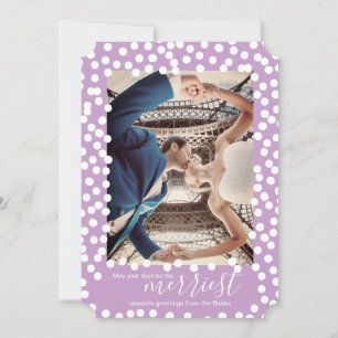 Large Snow Dots on Crocus Petal, Christmas Card