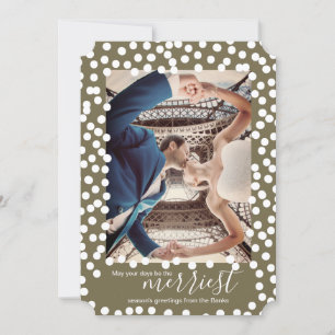 Large Snow Dots on Martini Olive, Christmas Card