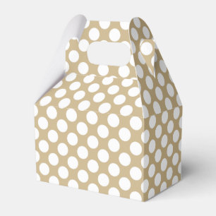 Large Snow White Spots on Christmas Gold Favour Box