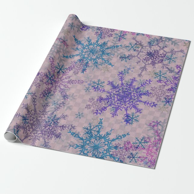 Large Snowflake Christmas Wrapping Paper (Unrolled)