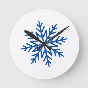 Large Snowflake Round Clock