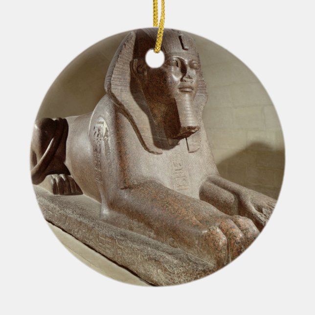 Large Sphinx, from Tanis (granite) Ceramic Tree Decoration (Front)