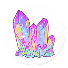 Large Sticker of Sparkling Rainbow Crystal