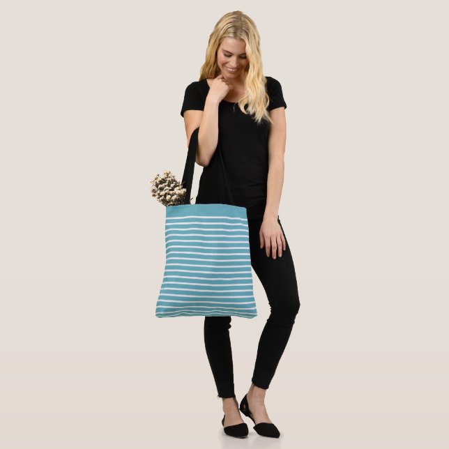 Large Striped Tote Bag (On Model)