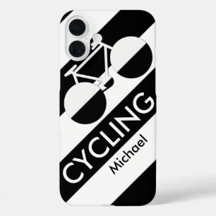 large stripes & graphic-bicycle iPhone 16 plus case