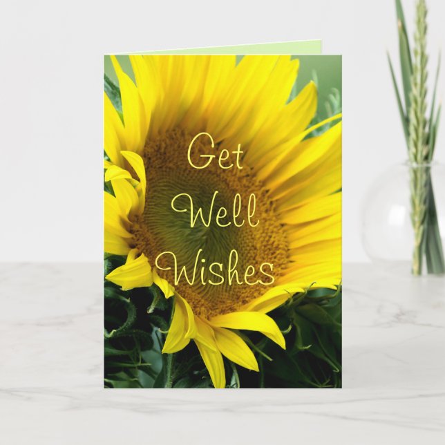 Large Sunflower Get Well or any occasion-customise Card (Front)